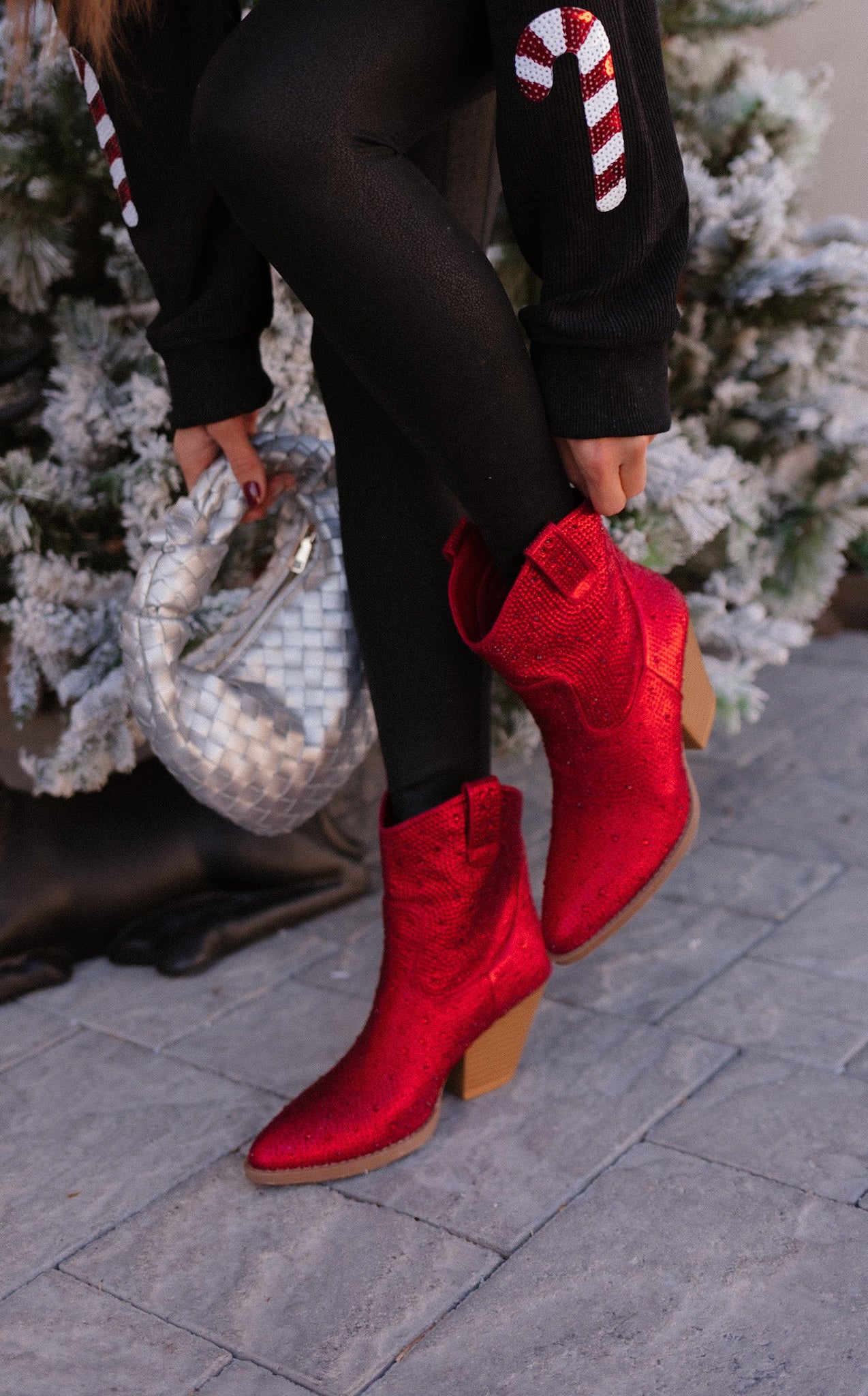 Rhinestone Rodeo Stacked Heel Cowboy Boots-Booties-Krush Kandy, Women's Online Fashion Boutique Located in Phoenix, Arizona (Scottsdale Area)