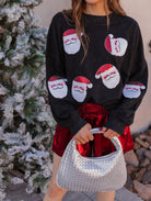 Santa Squad Sequin Knit Sweater-Sweaters-Krush Kandy, Women's Online Fashion Boutique Located in Phoenix, Arizona (Scottsdale Area)