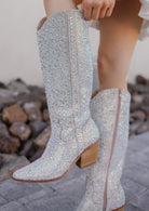 Nashville Full Rhinestone Western Knee-High Boots-Boots-Krush Kandy, Women's Online Fashion Boutique Located in Phoenix, Arizona (Scottsdale Area)