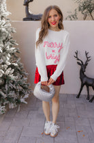 Candy Cane Cozy Merry & Bright Knit Sweater-Sweaters-Krush Kandy, Women's Online Fashion Boutique Located in Phoenix, Arizona (Scottsdale Area)