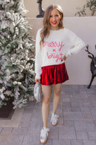 Candy Cane Cozy Merry & Bright Knit Sweater-Sweaters-Krush Kandy, Women's Online Fashion Boutique Located in Phoenix, Arizona (Scottsdale Area)