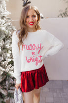 Candy Cane Cozy Merry & Bright Knit Sweater-Sweaters-Krush Kandy, Women's Online Fashion Boutique Located in Phoenix, Arizona (Scottsdale Area)