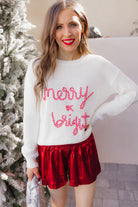 Candy Cane Cozy Merry & Bright Knit Sweater-Sweaters-Krush Kandy, Women's Online Fashion Boutique Located in Phoenix, Arizona (Scottsdale Area)