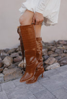 The Vanessa Boot | Reptile Print Knee High Boot Brown-Boots-Krush Kandy, Women's Online Fashion Boutique Located in Phoenix, Arizona (Scottsdale Area)