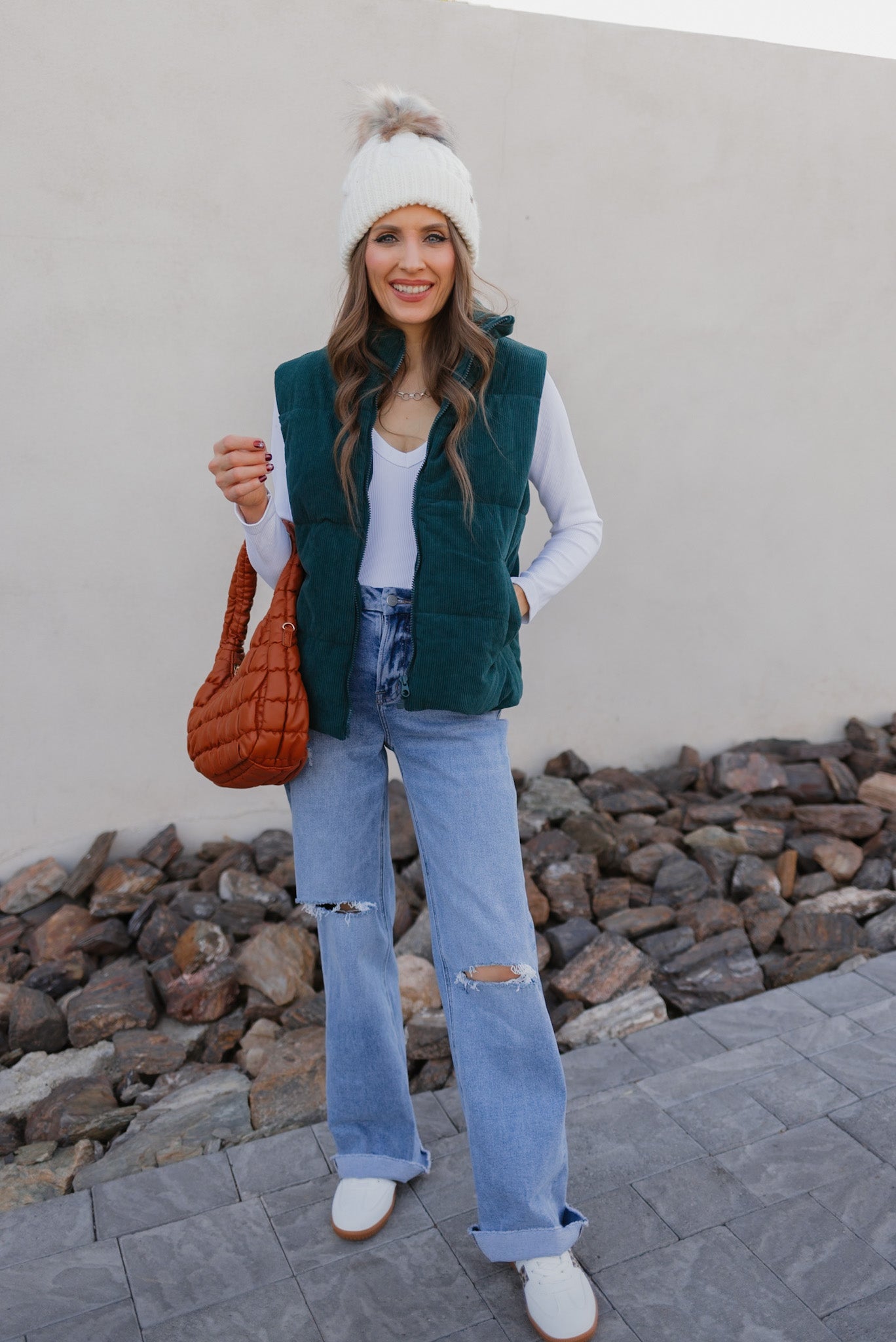 Fireside Charm Corduroy Puffer Vest-Vests-Krush Kandy, Women's Online Fashion Boutique Located in Phoenix, Arizona (Scottsdale Area)