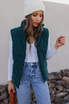 Fireside Charm Corduroy Puffer Vest-Vests-Krush Kandy, Women's Online Fashion Boutique Located in Phoenix, Arizona (Scottsdale Area)