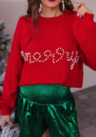 Pines & Peppermint Knit Merry Sweatshirt-Sweaters-Krush Kandy, Women's Online Fashion Boutique Located in Phoenix, Arizona (Scottsdale Area)