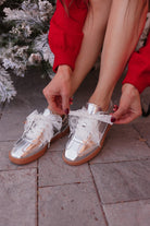 Silver Starlight Ribbon Lace Sneaker-Sneakers-Krush Kandy, Women's Online Fashion Boutique Located in Phoenix, Arizona (Scottsdale Area)