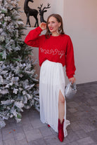 Pines & Peppermint Knit Merry Sweatshirt-Sweaters-Krush Kandy, Women's Online Fashion Boutique Located in Phoenix, Arizona (Scottsdale Area)