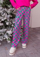 Pep Talk Checker Knit Pants-Bottoms-Krush Kandy, Women's Online Fashion Boutique Located in Phoenix, Arizona (Scottsdale Area)