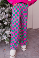 Pep Talk Checker Knit Pants-Bottoms-Krush Kandy, Women's Online Fashion Boutique Located in Phoenix, Arizona (Scottsdale Area)