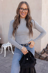 Set The Vibe Long Sleeve Ruched Top-Tops-Krush Kandy, Women's Online Fashion Boutique Located in Phoenix, Arizona (Scottsdale Area)