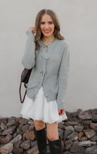 Mon Cherie Knit Bow-Front Cardigan-Cardigans-Krush Kandy, Women's Online Fashion Boutique Located in Phoenix, Arizona (Scottsdale Area)