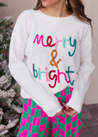 Merry & Bright Tinsel Christmas Sweater-Sweaters-Krush Kandy, Women's Online Fashion Boutique Located in Phoenix, Arizona (Scottsdale Area)