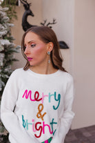 Merry & Bright Tinsel Christmas Sweater-Sweaters-Krush Kandy, Women's Online Fashion Boutique Located in Phoenix, Arizona (Scottsdale Area)