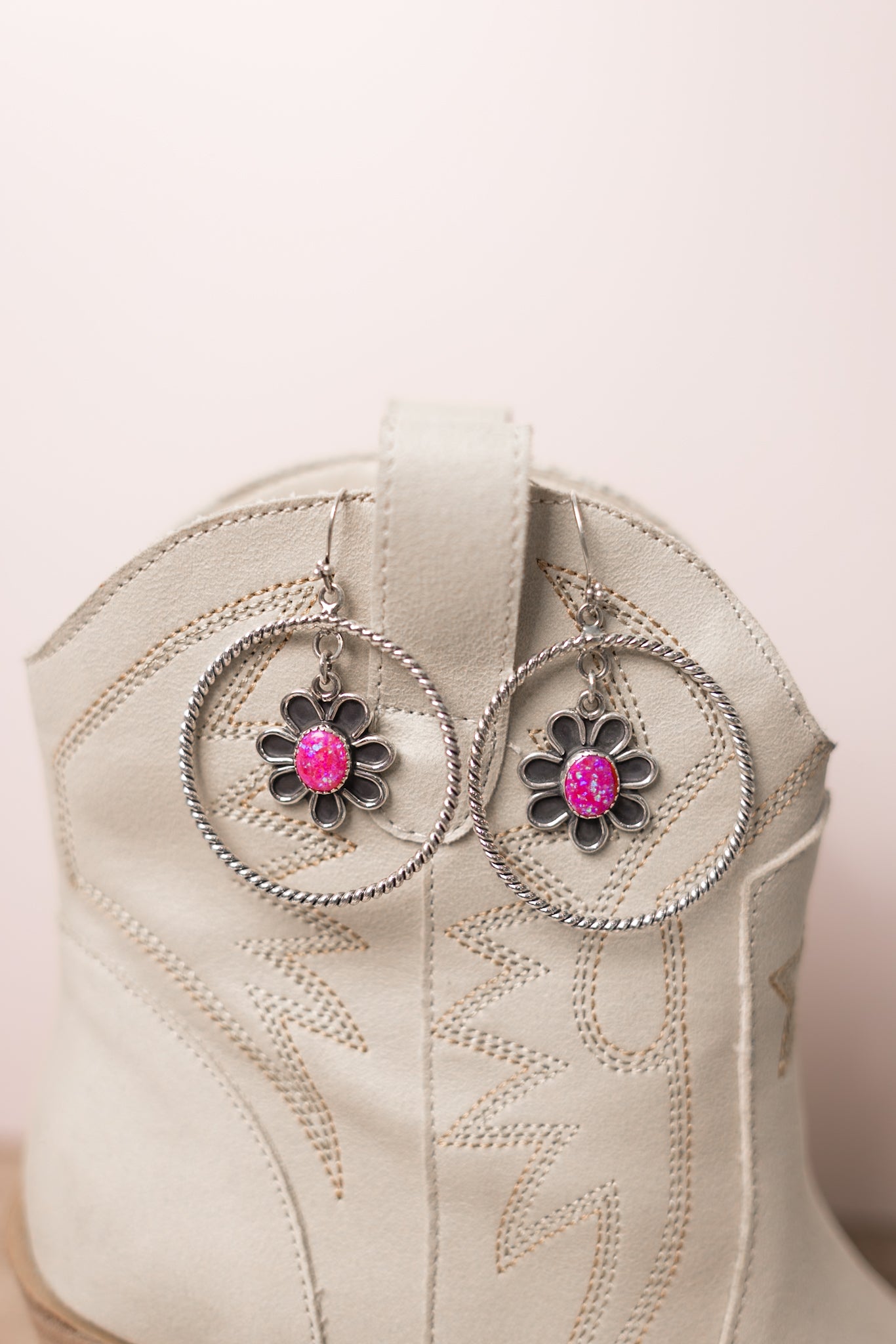 Floating Daisy Twisted Rope Earrings-Stud Earrings-Krush Kandy, Women's Online Fashion Boutique Located in Phoenix, Arizona (Scottsdale Area)