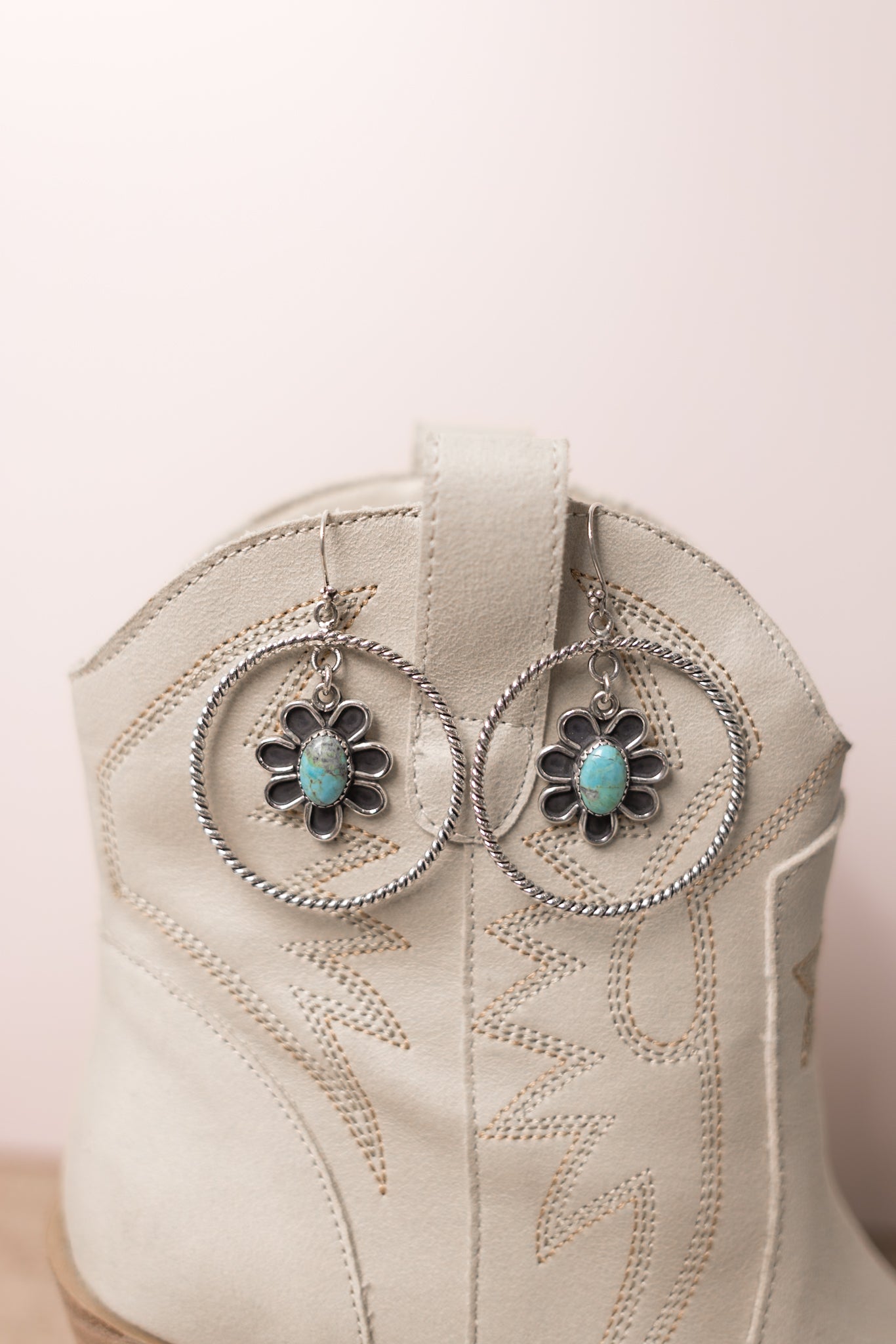 Floating Daisy Twisted Rope Earrings-Stud Earrings-Krush Kandy, Women's Online Fashion Boutique Located in Phoenix, Arizona (Scottsdale Area)