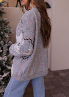 Slay Ride Reindeer Cardigan Knit Sweater-Sweaters-Krush Kandy, Women's Online Fashion Boutique Located in Phoenix, Arizona (Scottsdale Area)