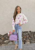 Hearts Galore Luxe Pearl Detail Sweater-Sweaters-Krush Kandy, Women's Online Fashion Boutique Located in Phoenix, Arizona (Scottsdale Area)