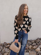 Hearts Galore Luxe Pearl Detail Sweater-Sweaters-Krush Kandy, Women's Online Fashion Boutique Located in Phoenix, Arizona (Scottsdale Area)