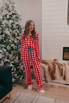 Fiery Red Christmas Plaid Pajama Set-2 Piece Outfit Sets-Krush Kandy, Women's Online Fashion Boutique Located in Phoenix, Arizona (Scottsdale Area)