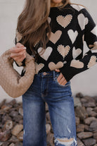 Hearts Galore Luxe Pearl Detail Sweater-Sweaters-Krush Kandy, Women's Online Fashion Boutique Located in Phoenix, Arizona (Scottsdale Area)