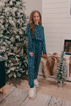 Dark Green Candy Cane Christmas Lounge Set-2 Piece Outfit Sets-Krush Kandy, Women's Online Fashion Boutique Located in Phoenix, Arizona (Scottsdale Area)