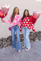 Hearts Galore Luxe Pearl Detail Sweater-Sweaters-Krush Kandy, Women's Online Fashion Boutique Located in Phoenix, Arizona (Scottsdale Area)