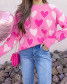 Hearts Galore Luxe Pearl Detail Sweater-Sweaters-Krush Kandy, Women's Online Fashion Boutique Located in Phoenix, Arizona (Scottsdale Area)