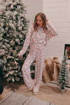 Pink Santa Claus Striped Lounge Set-2 Piece Outfit Sets-Krush Kandy, Women's Online Fashion Boutique Located in Phoenix, Arizona (Scottsdale Area)