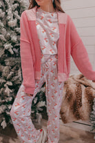 Pink Santa Claus Striped Lounge Set-2 Piece Outfit Sets-Krush Kandy, Women's Online Fashion Boutique Located in Phoenix, Arizona (Scottsdale Area)