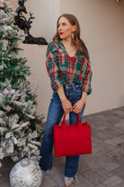 Mandy Plaid Button Up Long Sleeve Shirt-Long Sleeve Tops-Krush Kandy, Women's Online Fashion Boutique Located in Phoenix, Arizona (Scottsdale Area)