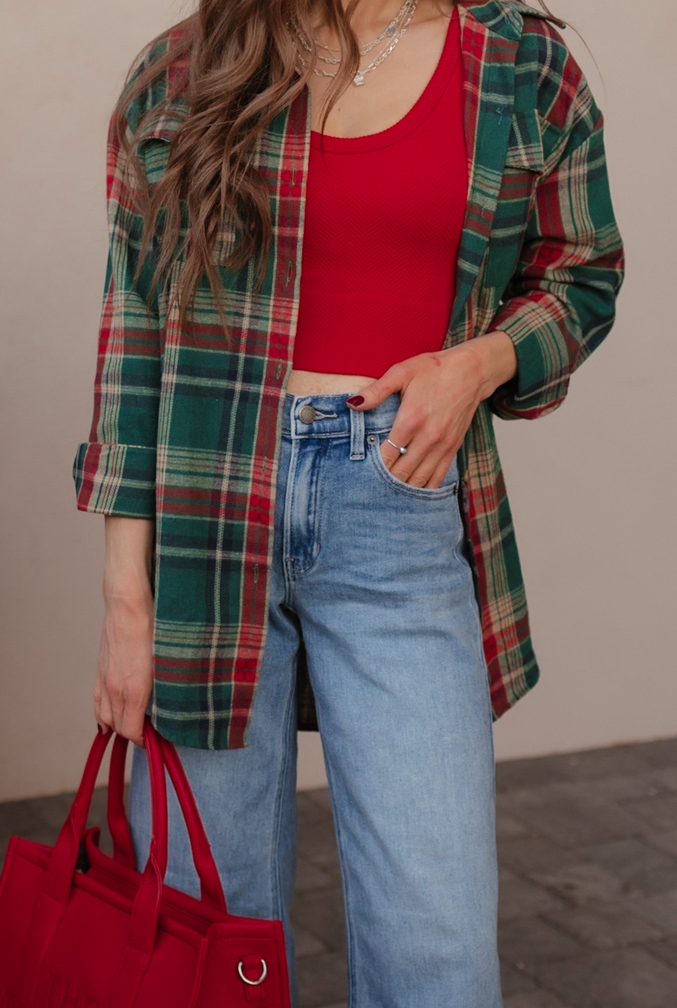 Mandy Plaid Button Up Long Sleeve Shirt-Long Sleeve Tops-Krush Kandy, Women's Online Fashion Boutique Located in Phoenix, Arizona (Scottsdale Area)