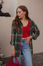 Mandy Plaid Button Up Long Sleeve Shirt-Long Sleeve Tops-Krush Kandy, Women's Online Fashion Boutique Located in Phoenix, Arizona (Scottsdale Area)