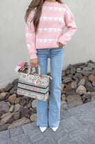 Sweetheart Stripes Chunky Knit Sweater-Sweaters-Krush Kandy, Women's Online Fashion Boutique Located in Phoenix, Arizona (Scottsdale Area)