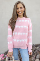 Sweetheart Stripes Chunky Knit Sweater-Sweaters-Krush Kandy, Women's Online Fashion Boutique Located in Phoenix, Arizona (Scottsdale Area)