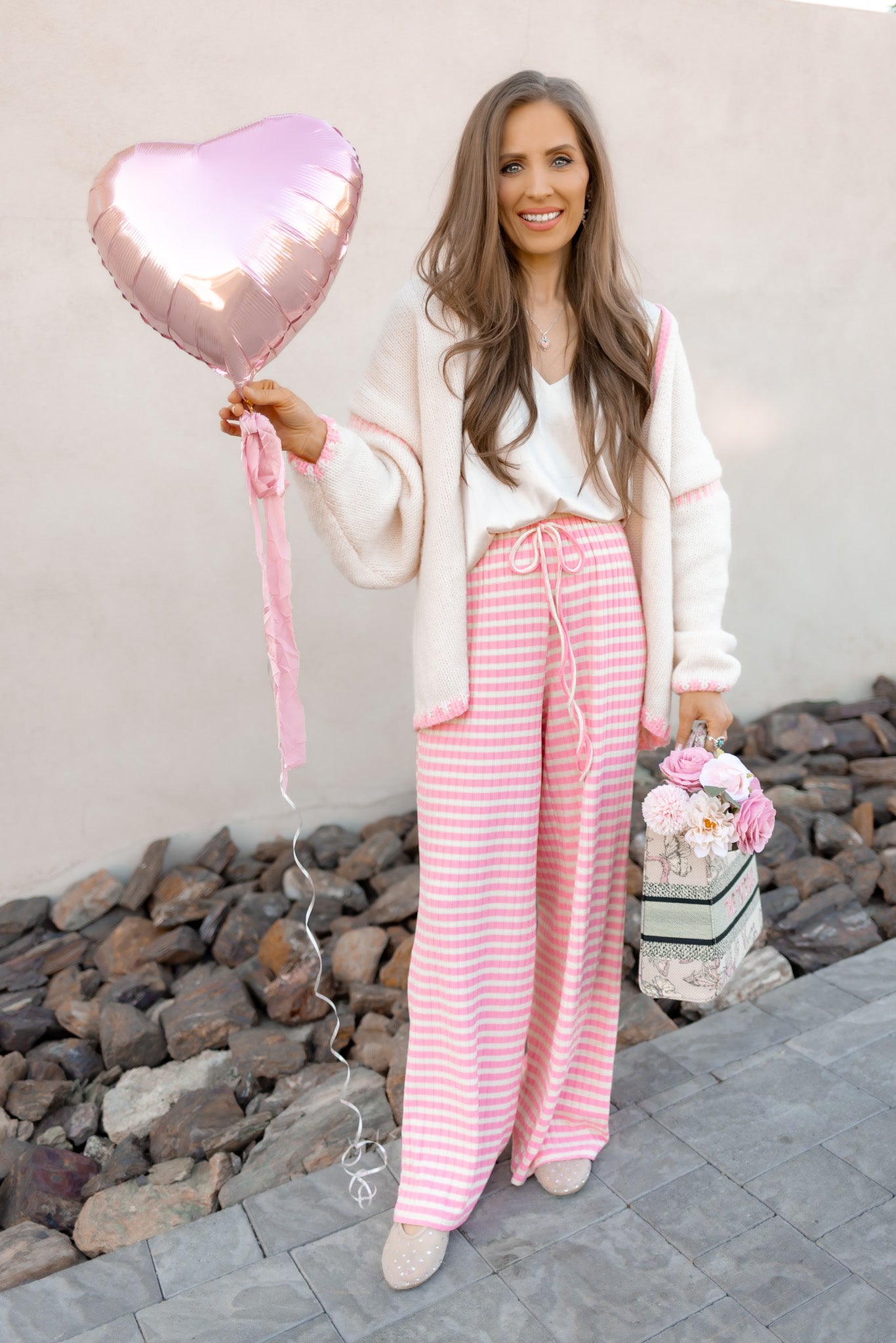 Sweetheart Striped Lounge Pants-Loungewear-Krush Kandy, Women's Online Fashion Boutique Located in Phoenix, Arizona (Scottsdale Area)