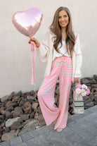 Sweetheart Striped Lounge Pants-Loungewear-Krush Kandy, Women's Online Fashion Boutique Located in Phoenix, Arizona (Scottsdale Area)