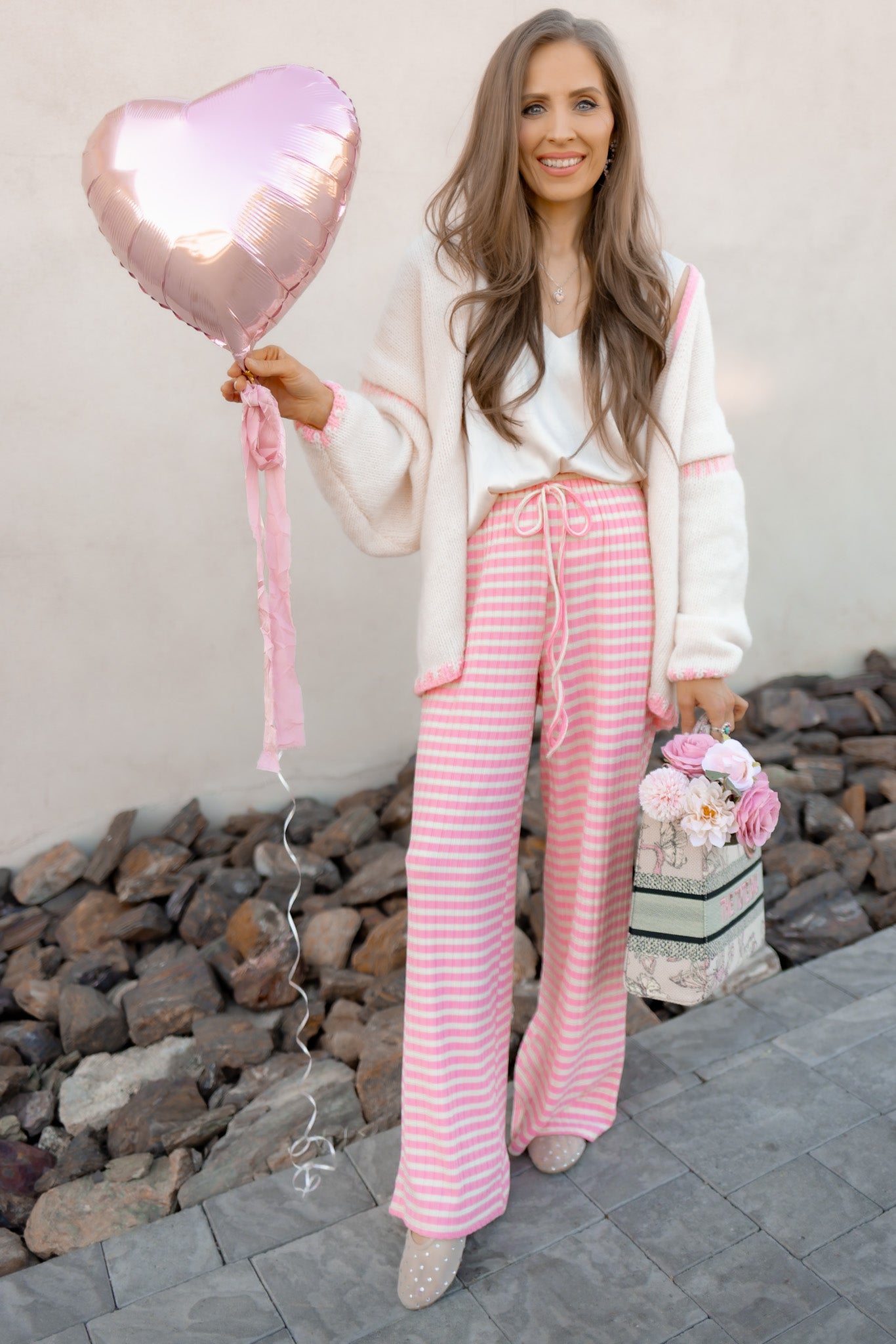 Sweetheart Striped Lounge Pants-Loungewear-Krush Kandy, Women's Online Fashion Boutique Located in Phoenix, Arizona (Scottsdale Area)