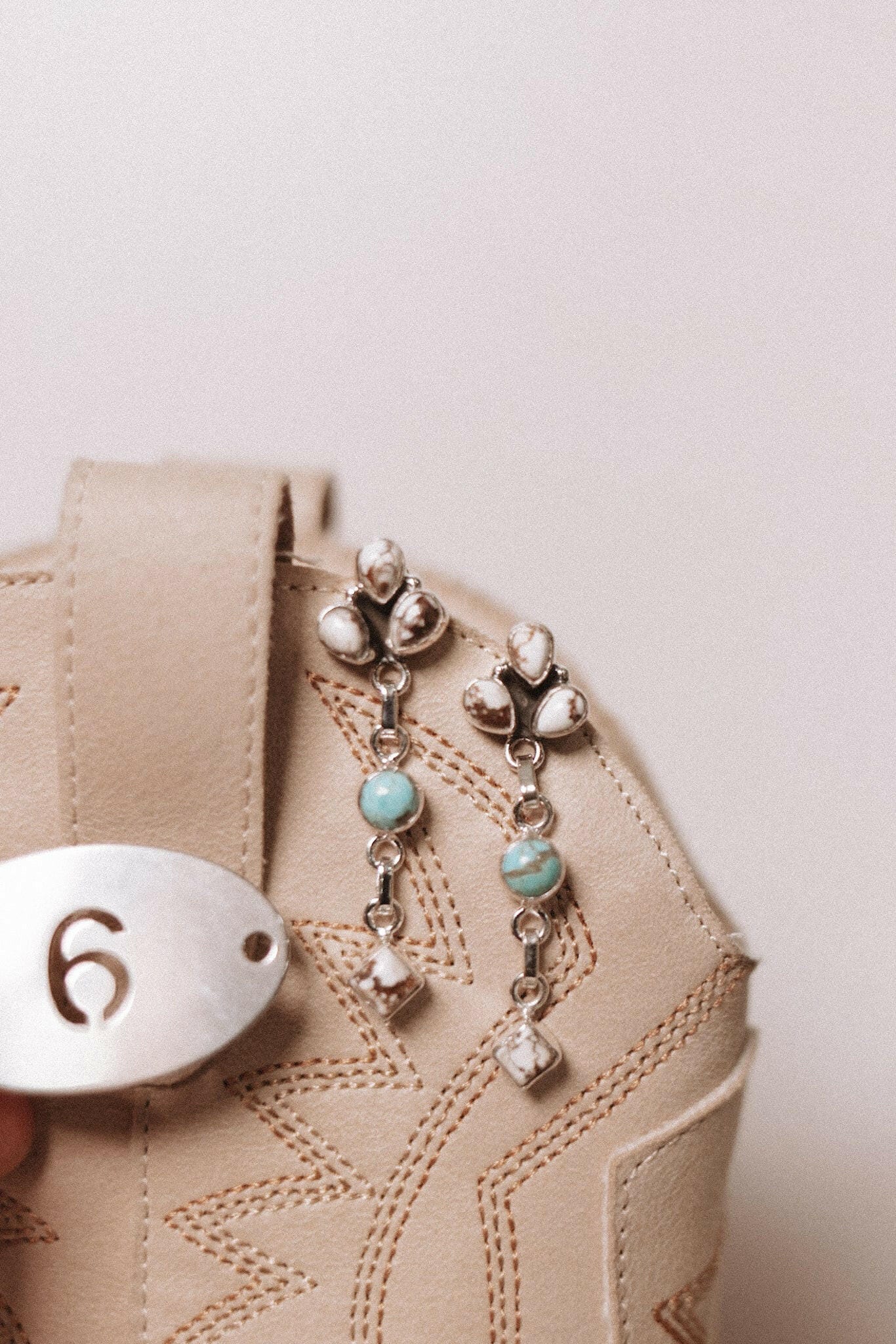 Turquoise & Wildhorse Earrings-Stud Earrings-Krush Kandy, Women's Online Fashion Boutique Located in Phoenix, Arizona (Scottsdale Area)