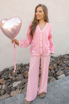 Ribbon Hearts Cable Knit Cardigan-Sweaters-Krush Kandy, Women's Online Fashion Boutique Located in Phoenix, Arizona (Scottsdale Area)