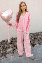 Ribbon Hearts Cable Knit Cardigan-Sweaters-Krush Kandy, Women's Online Fashion Boutique Located in Phoenix, Arizona (Scottsdale Area)