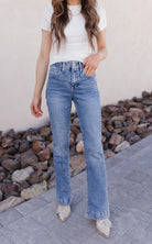 Sunset Highways Tummy Control Bootcut Vervet Jeans ( PLUS / REG)-Jeans-Krush Kandy, Women's Online Fashion Boutique Located in Phoenix, Arizona (Scottsdale Area)