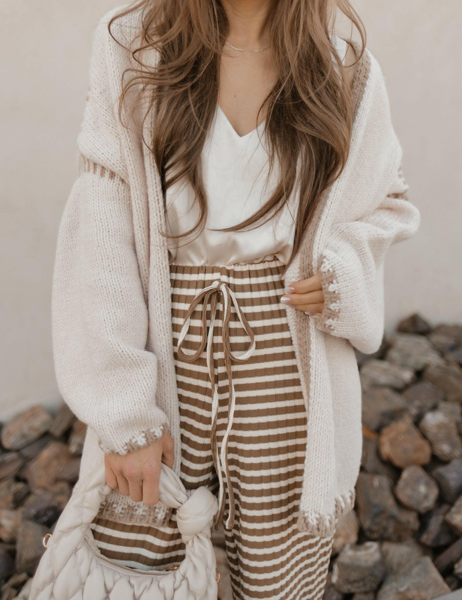 Contrast Open Front Dropped Shoulder Cardigan-Cardigan-Krush Kandy, Women's Online Fashion Boutique Located in Phoenix, Arizona (Scottsdale Area)