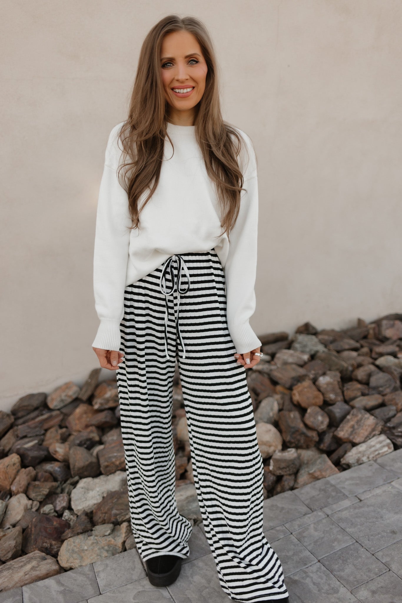 Sweetheart Striped Lounge Pants-Loungewear-Krush Kandy, Women's Online Fashion Boutique Located in Phoenix, Arizona (Scottsdale Area)