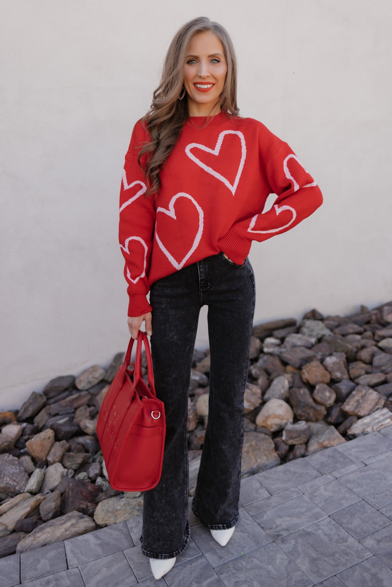 Luxe Love Viscose Heart Sweater-Sweaters-Krush Kandy, Women's Online Fashion Boutique Located in Phoenix, Arizona (Scottsdale Area)