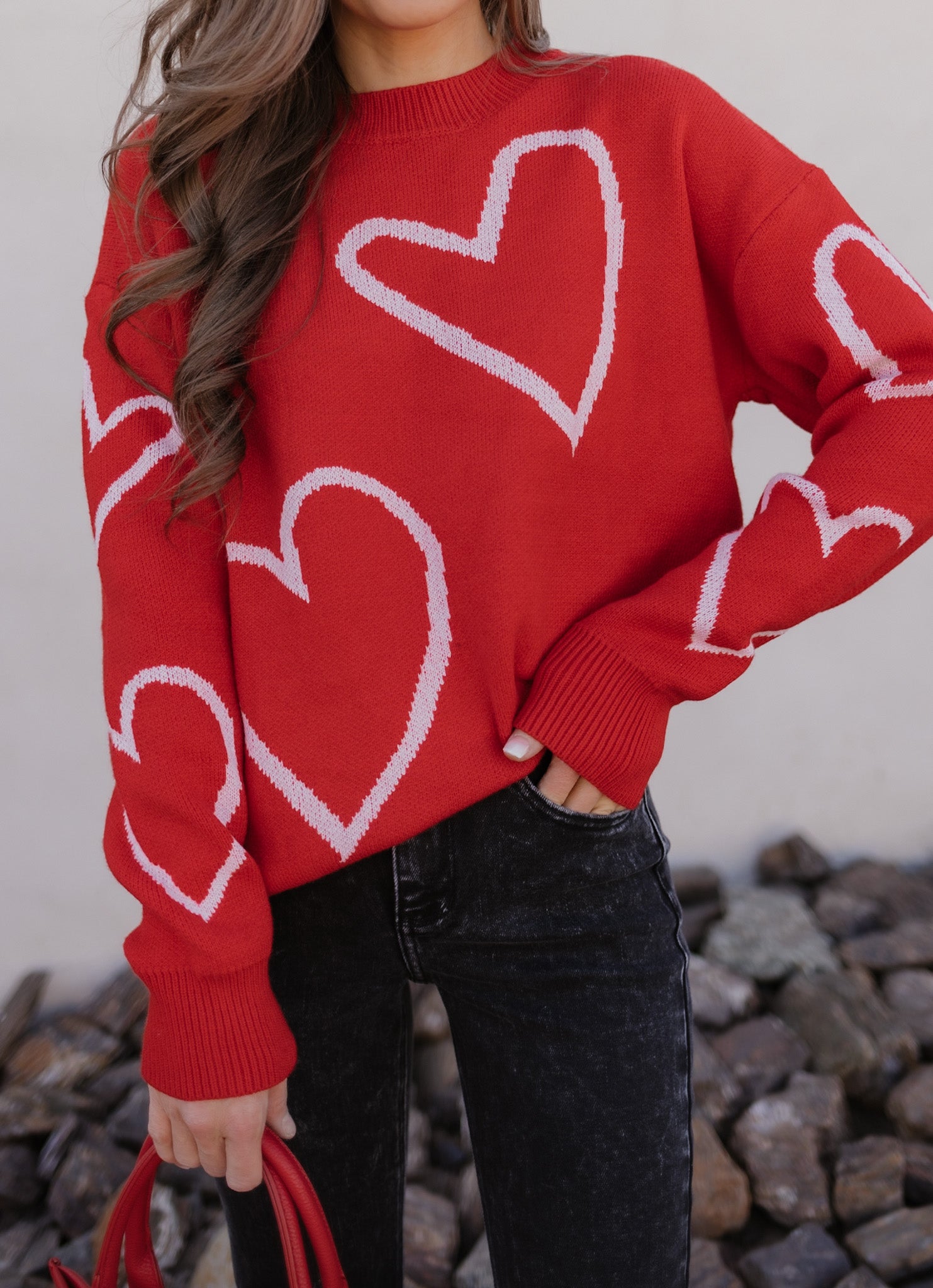 Luxe Love Viscose Heart Sweater-Sweaters-Krush Kandy, Women's Online Fashion Boutique Located in Phoenix, Arizona (Scottsdale Area)