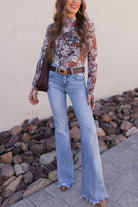 Indie Petals Floral Mesh Top-Long Sleeve Tops-Krush Kandy, Women's Online Fashion Boutique Located in Phoenix, Arizona (Scottsdale Area)