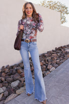 Indie Petals Floral Mesh Top-Long Sleeve Tops-Krush Kandy, Women's Online Fashion Boutique Located in Phoenix, Arizona (Scottsdale Area)