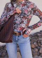 Indie Petals Floral Mesh Top-Long Sleeve Tops-Krush Kandy, Women's Online Fashion Boutique Located in Phoenix, Arizona (Scottsdale Area)